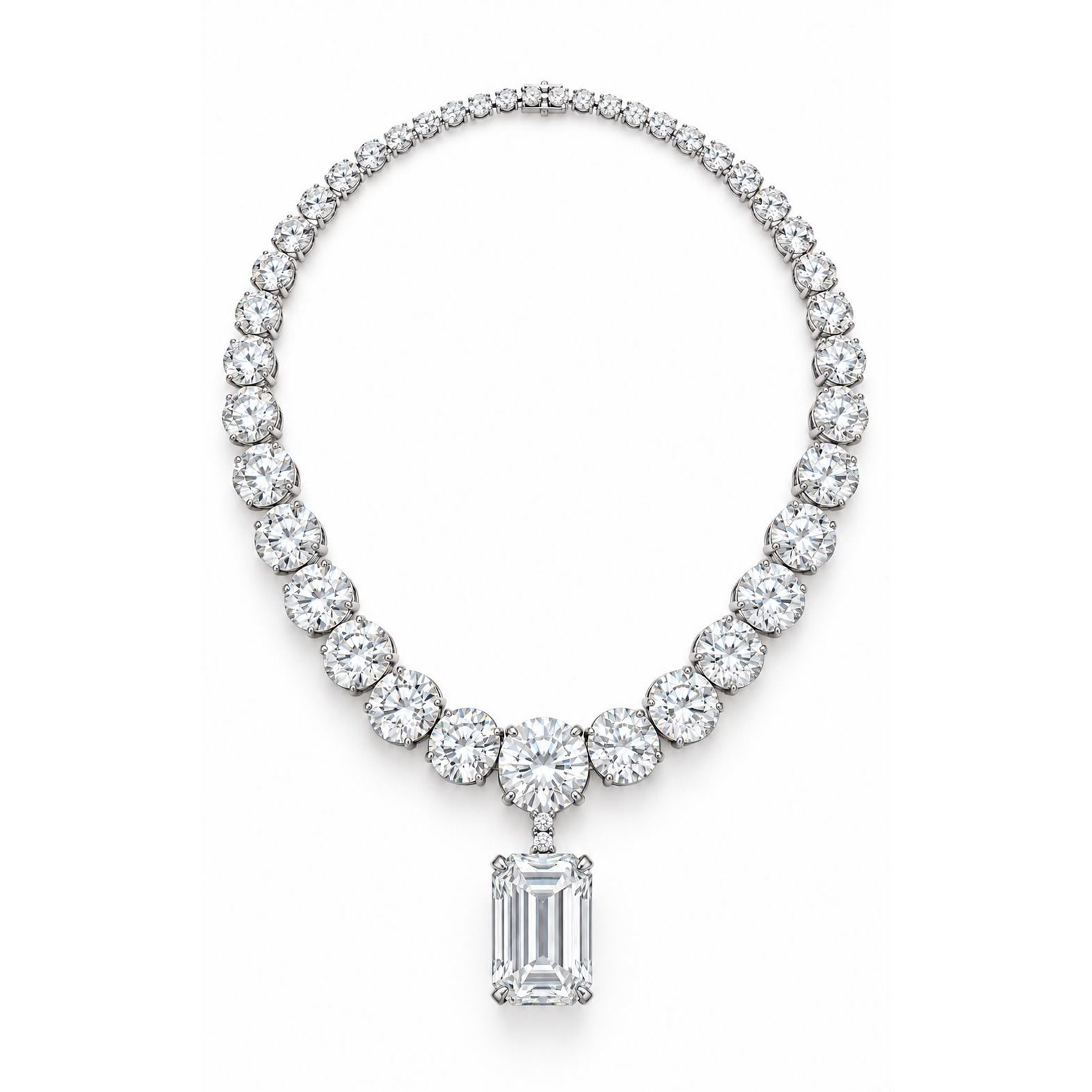 Radiance Emerald Cut Diamond Necklace