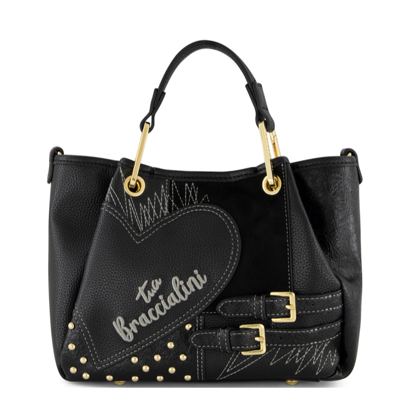 Amy Patchwork Black Handbag