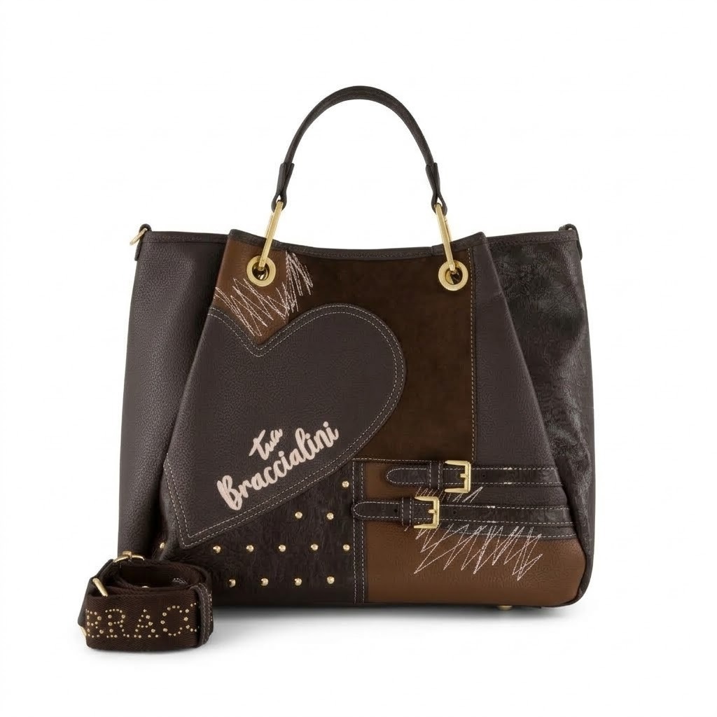 Amy Patchwork Brown Handbag