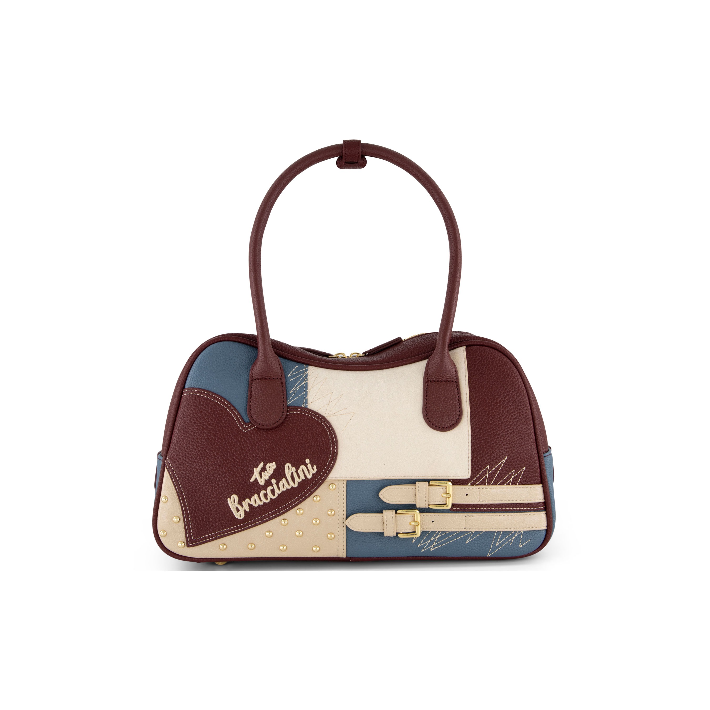 Amy Patchwork Mulit-Color Bowling Bag