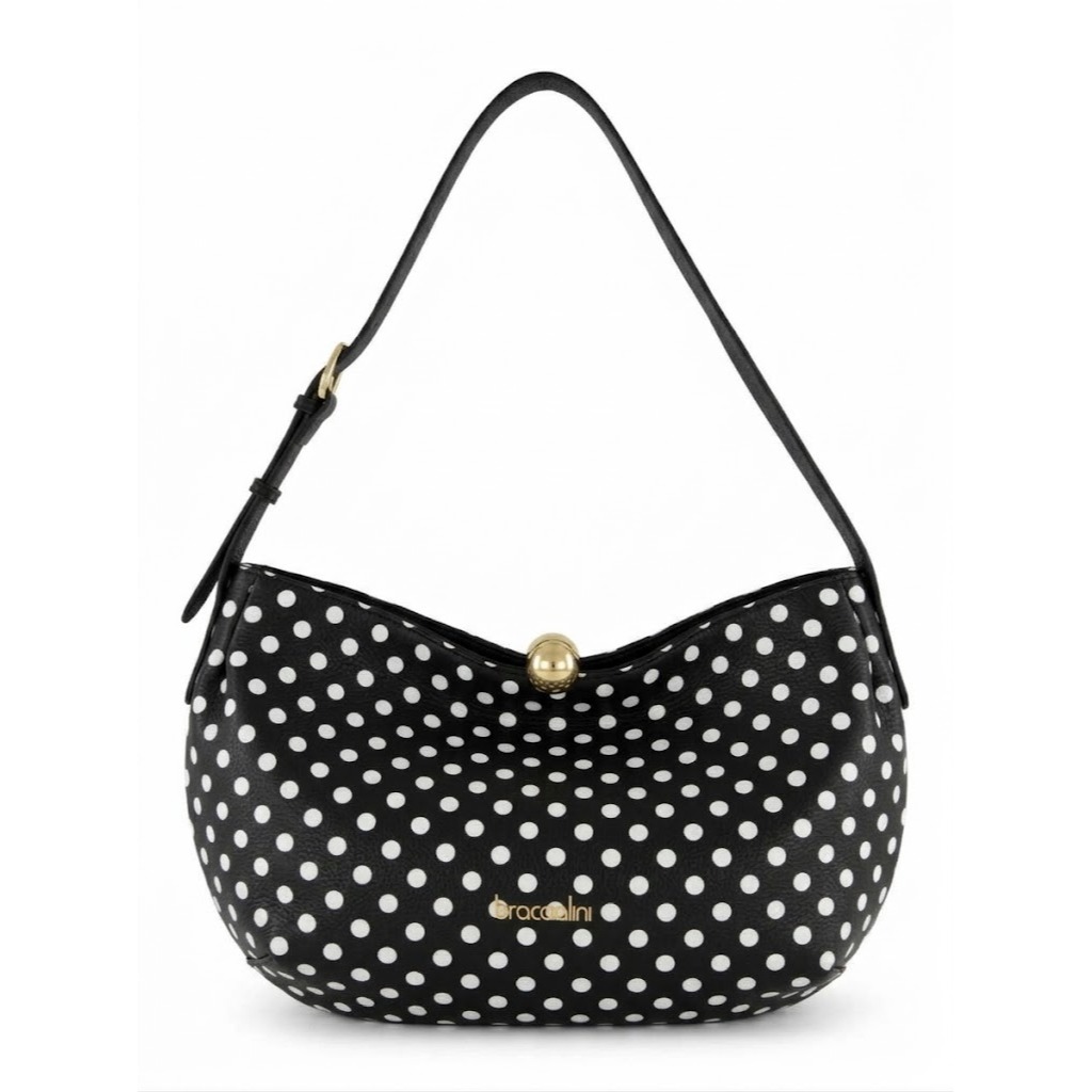Ariel Black Polka Hobo Bag