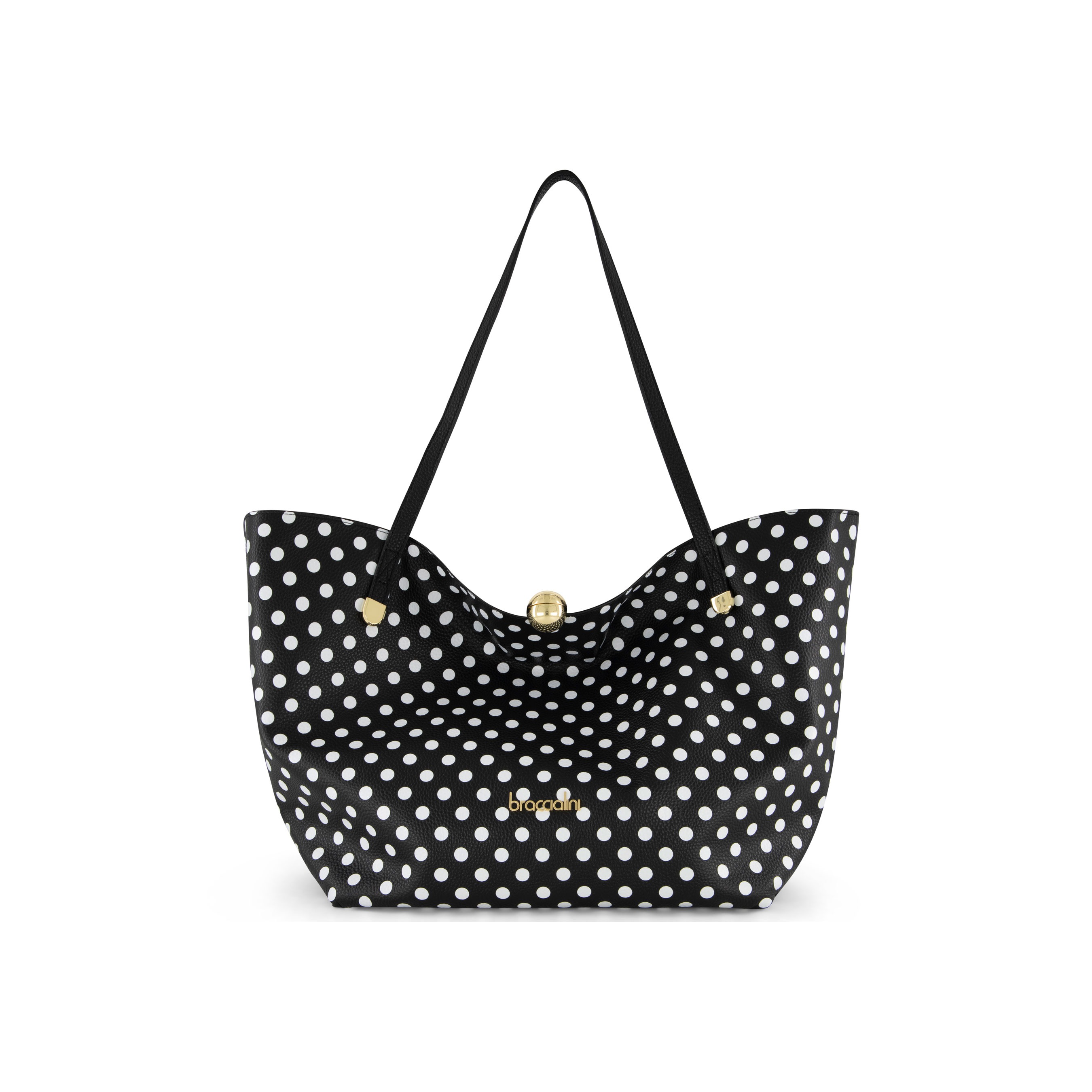 Ariel Black Polka Dot Tote Bag