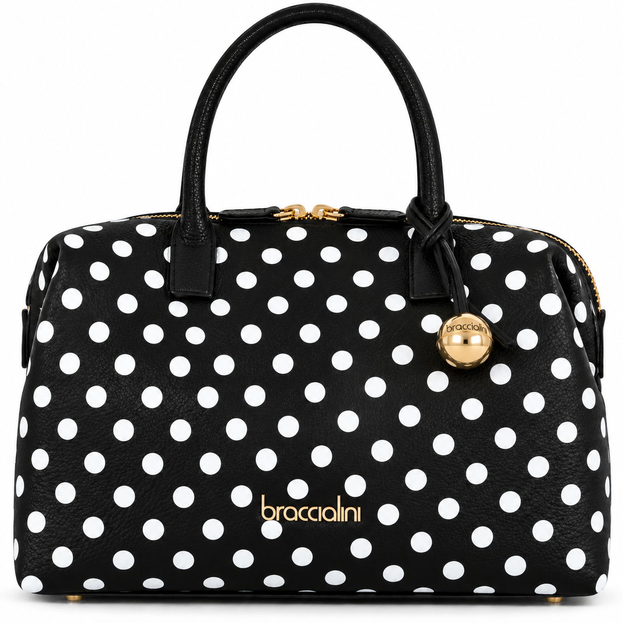 Ariel Black Polka Dot Bowling Bag