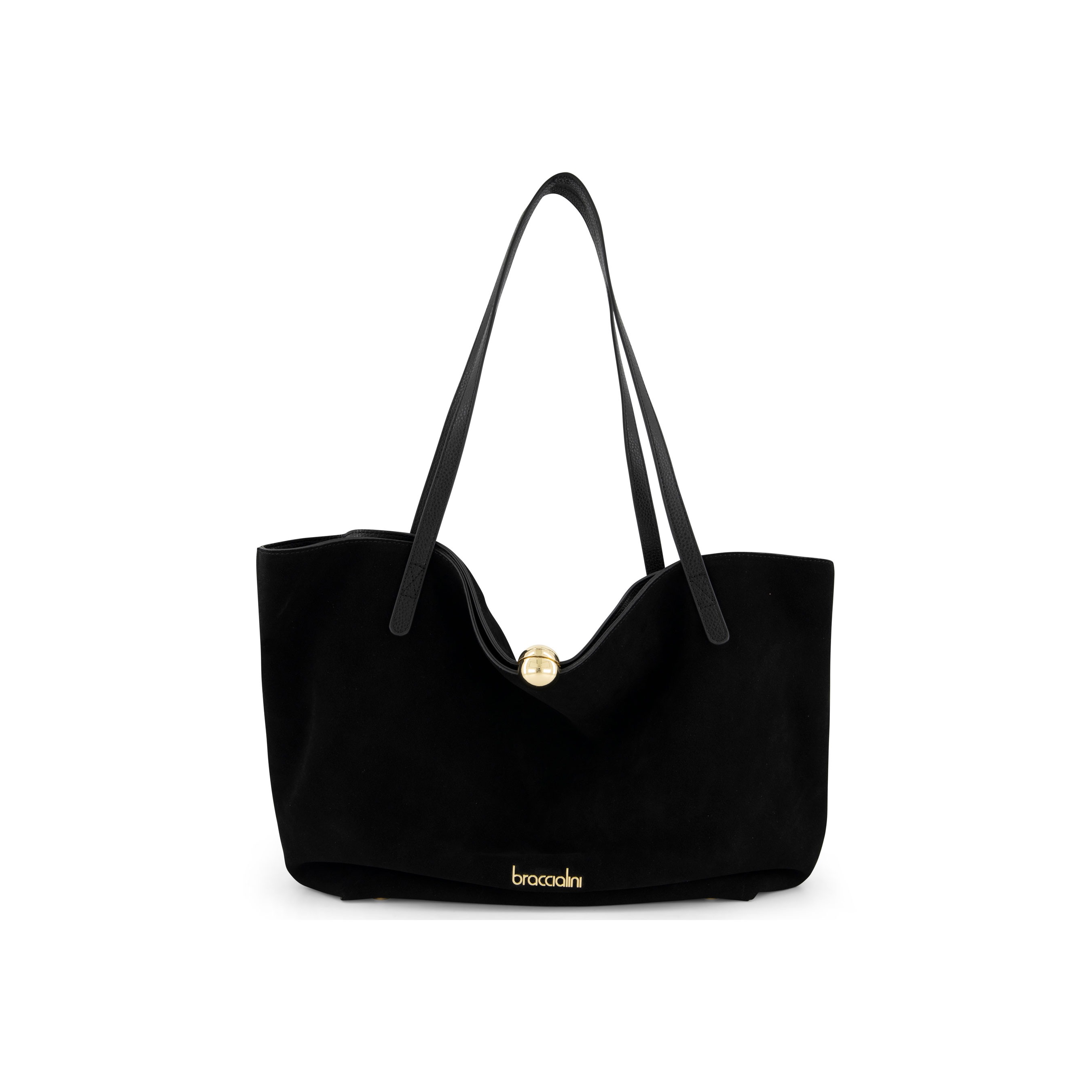 Ariel Suede Black Tote Bag