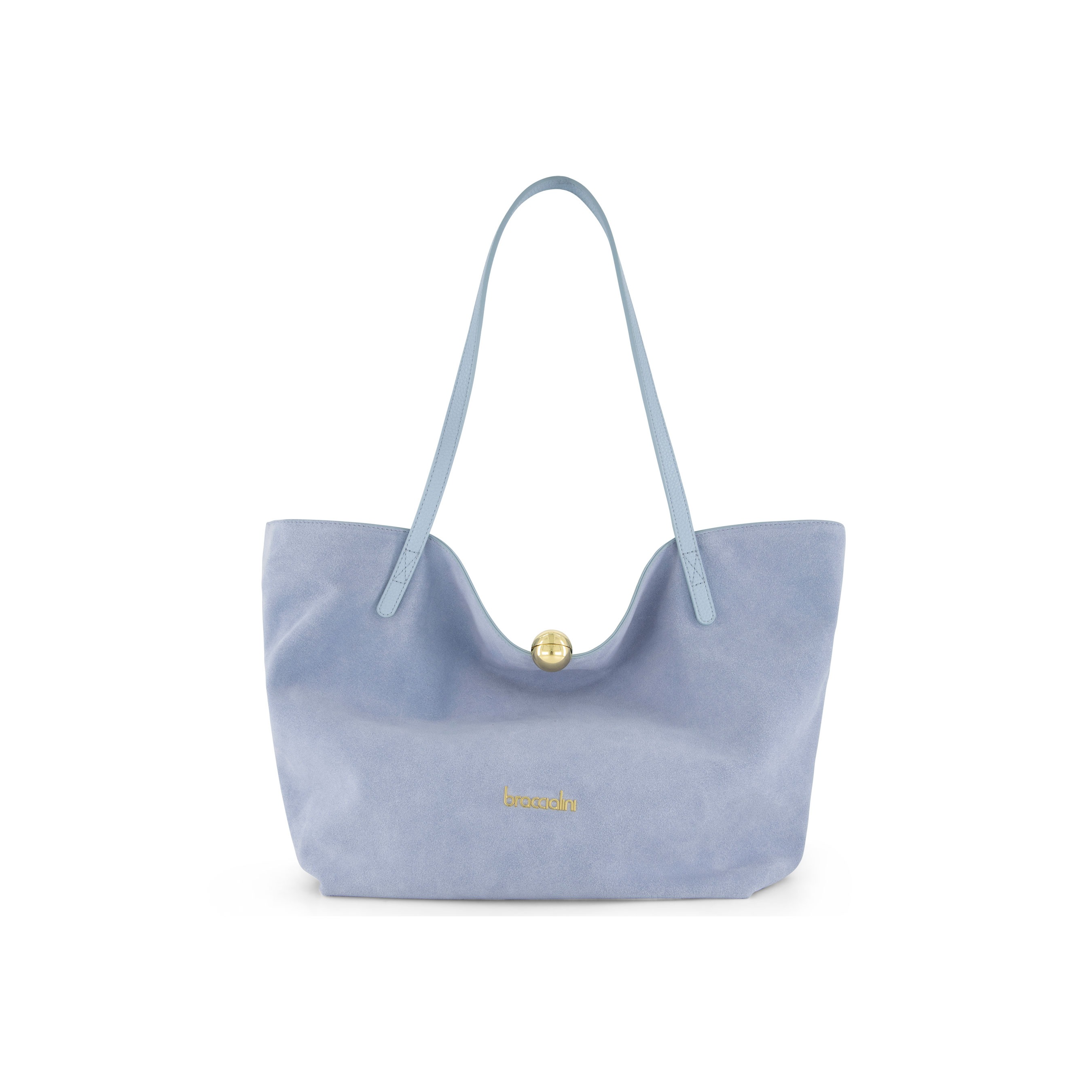 Ariel Suede Blue Tote Bag