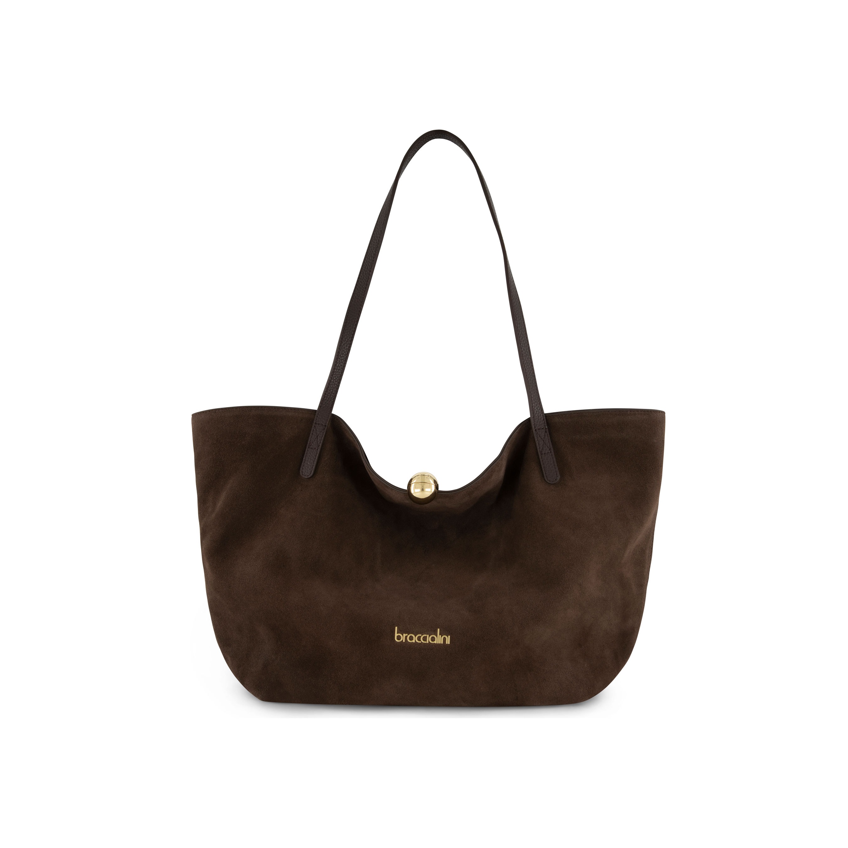 Ariel Suede Brown Tote Bag