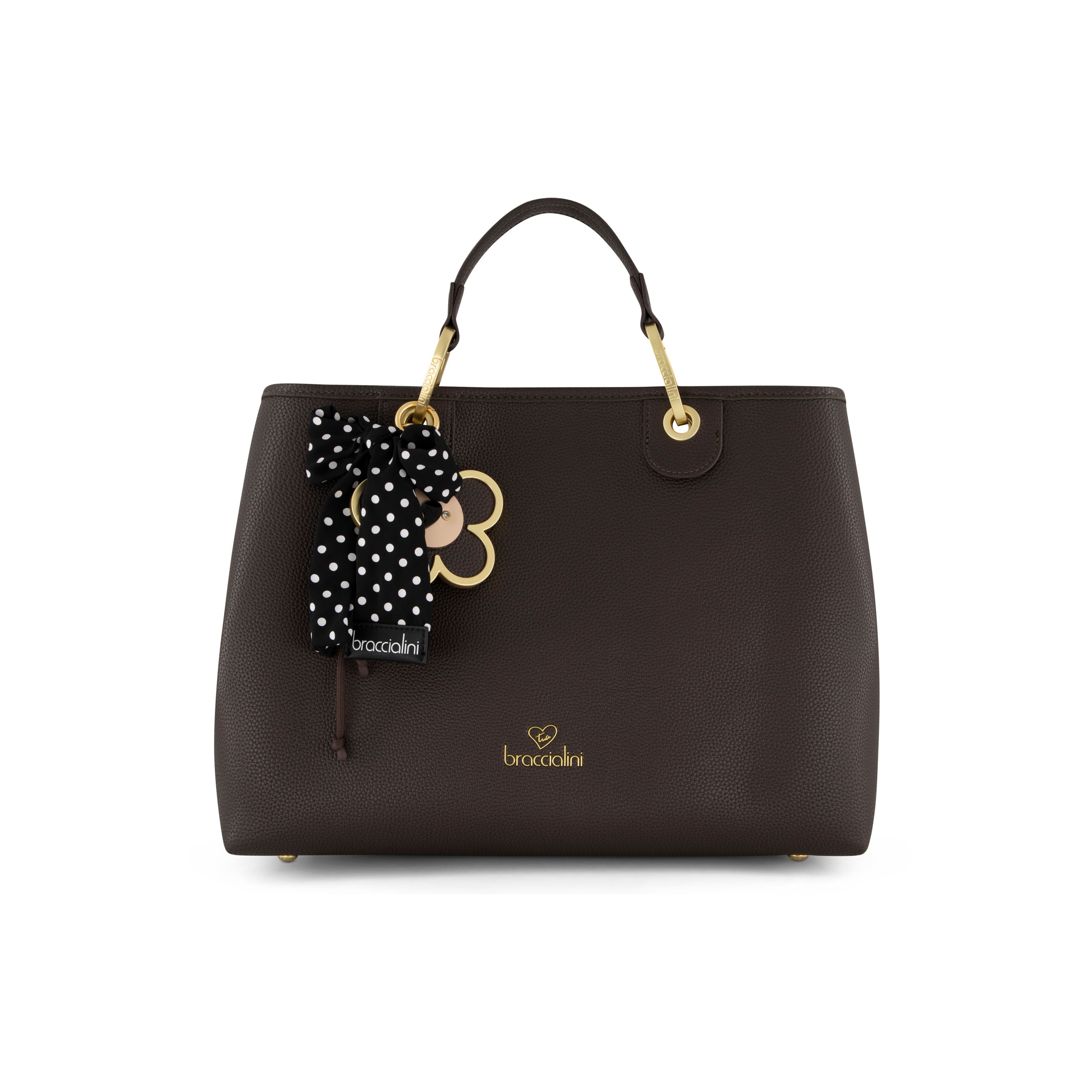 Beth Daisy Charm Large Tote Bag – Brown