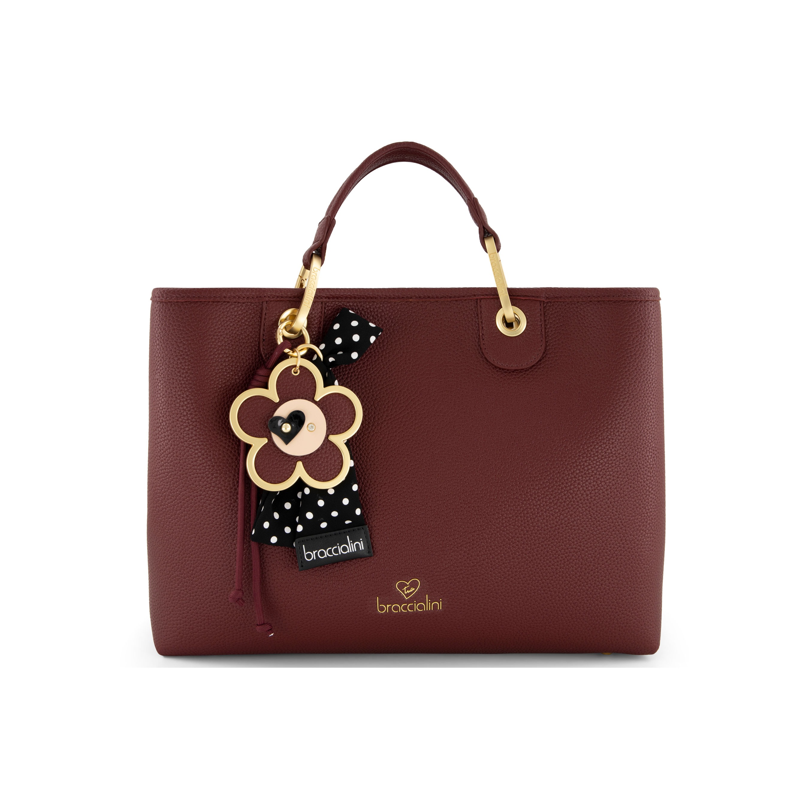 Beth Daisy Charm Large Tote Bag – Red