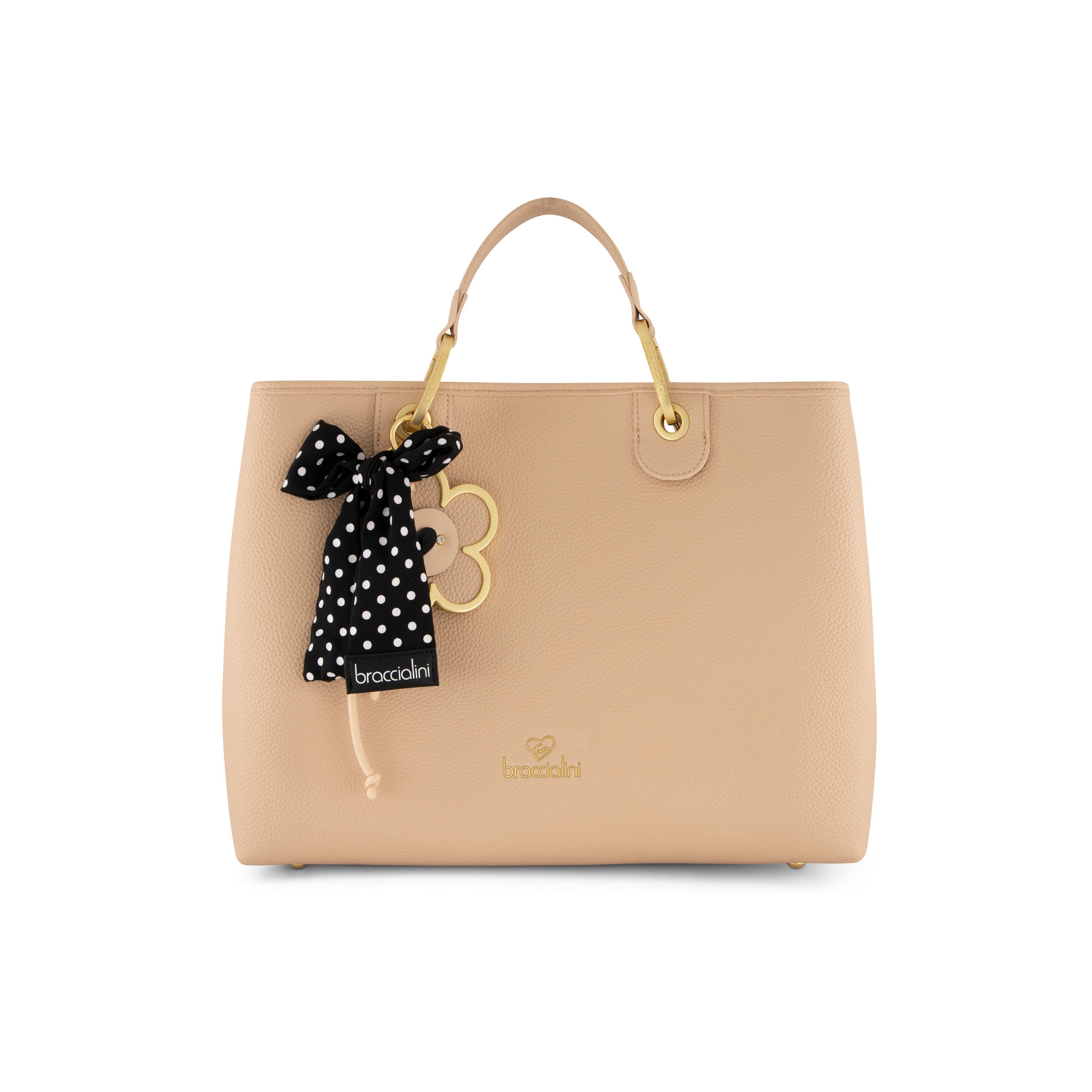 Beth Daisy Charm Large Tote Bag – Khaki