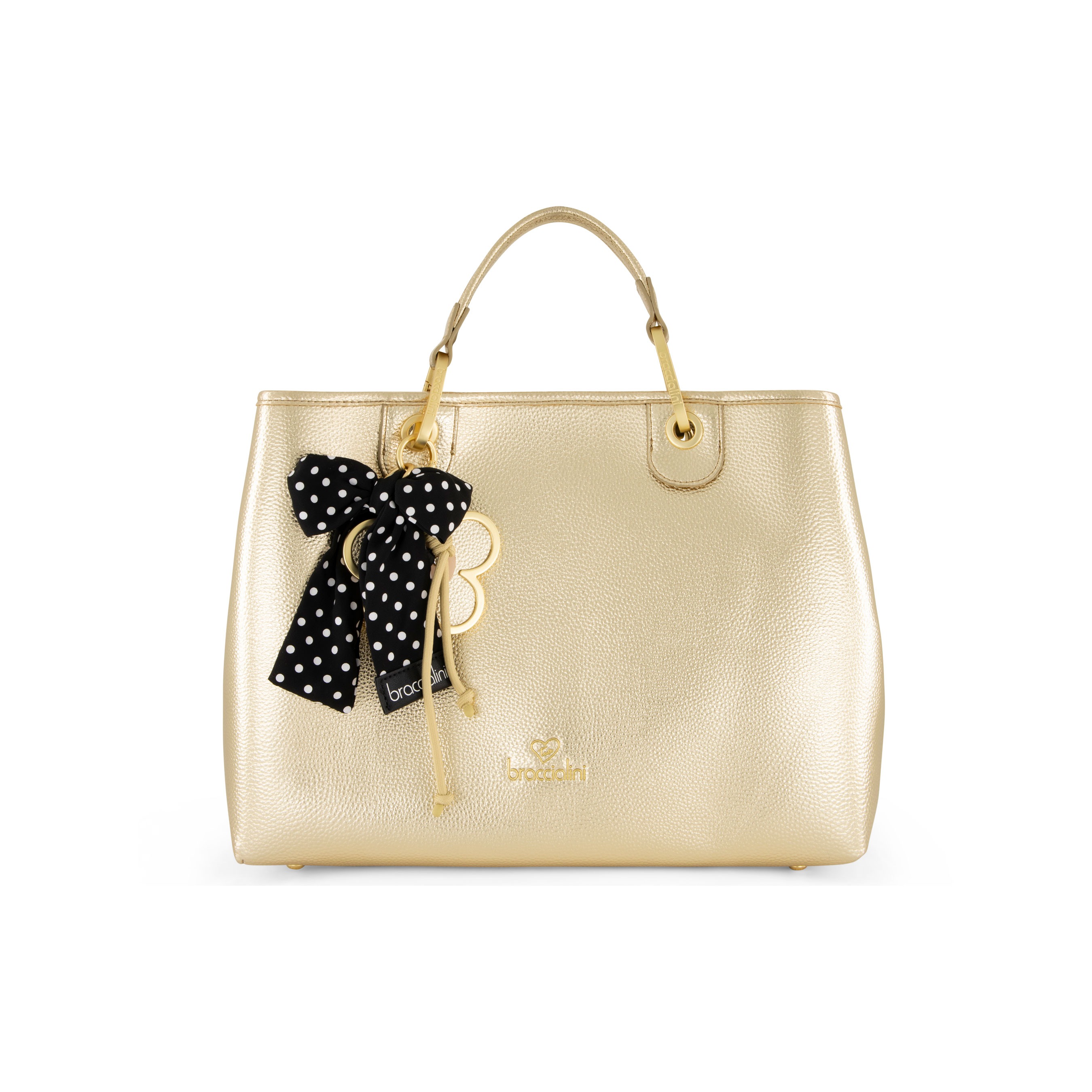 Beth Daisy Charm Large Tote Bag – Metallic