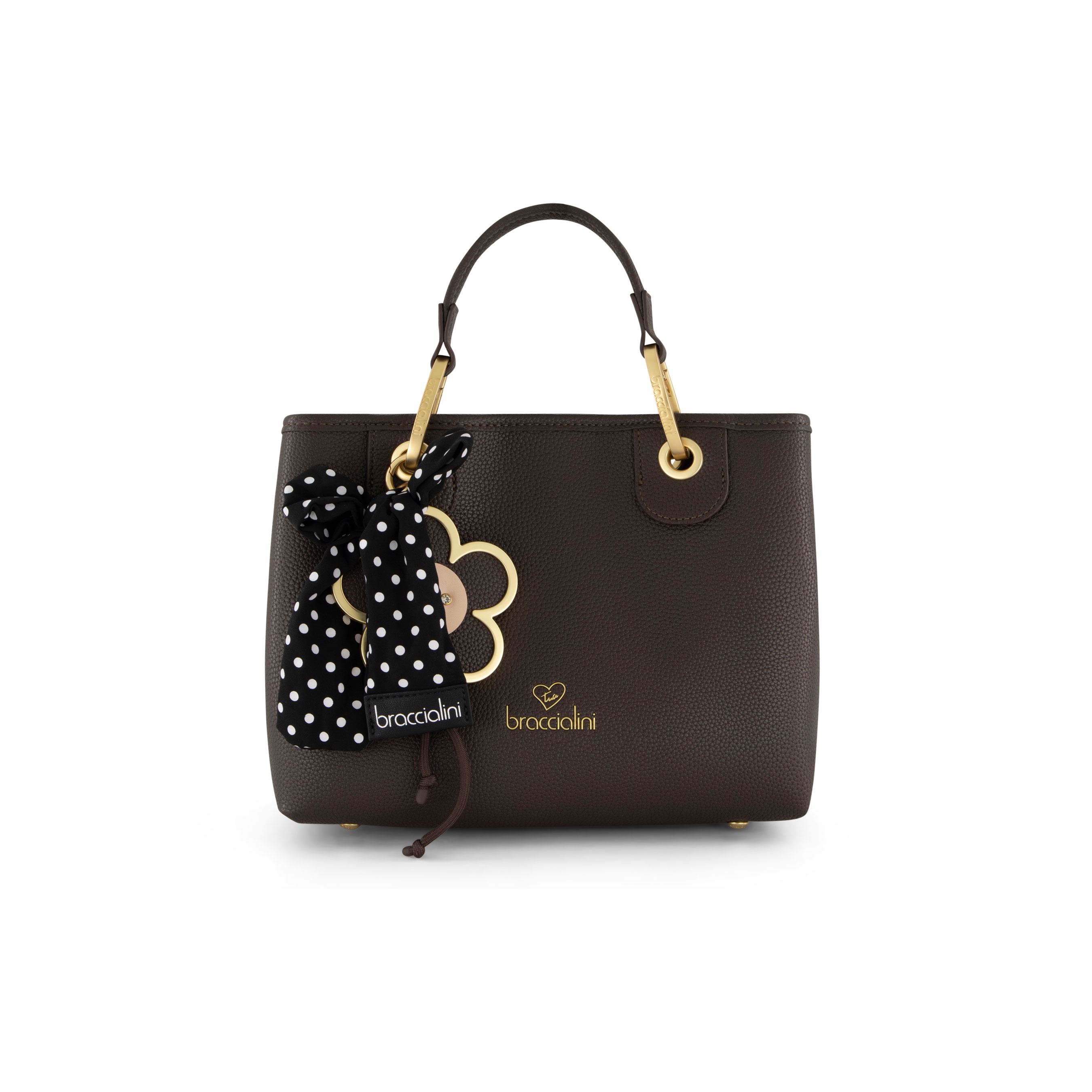Beth Daisy Charm Medium Tote Bag – Brown