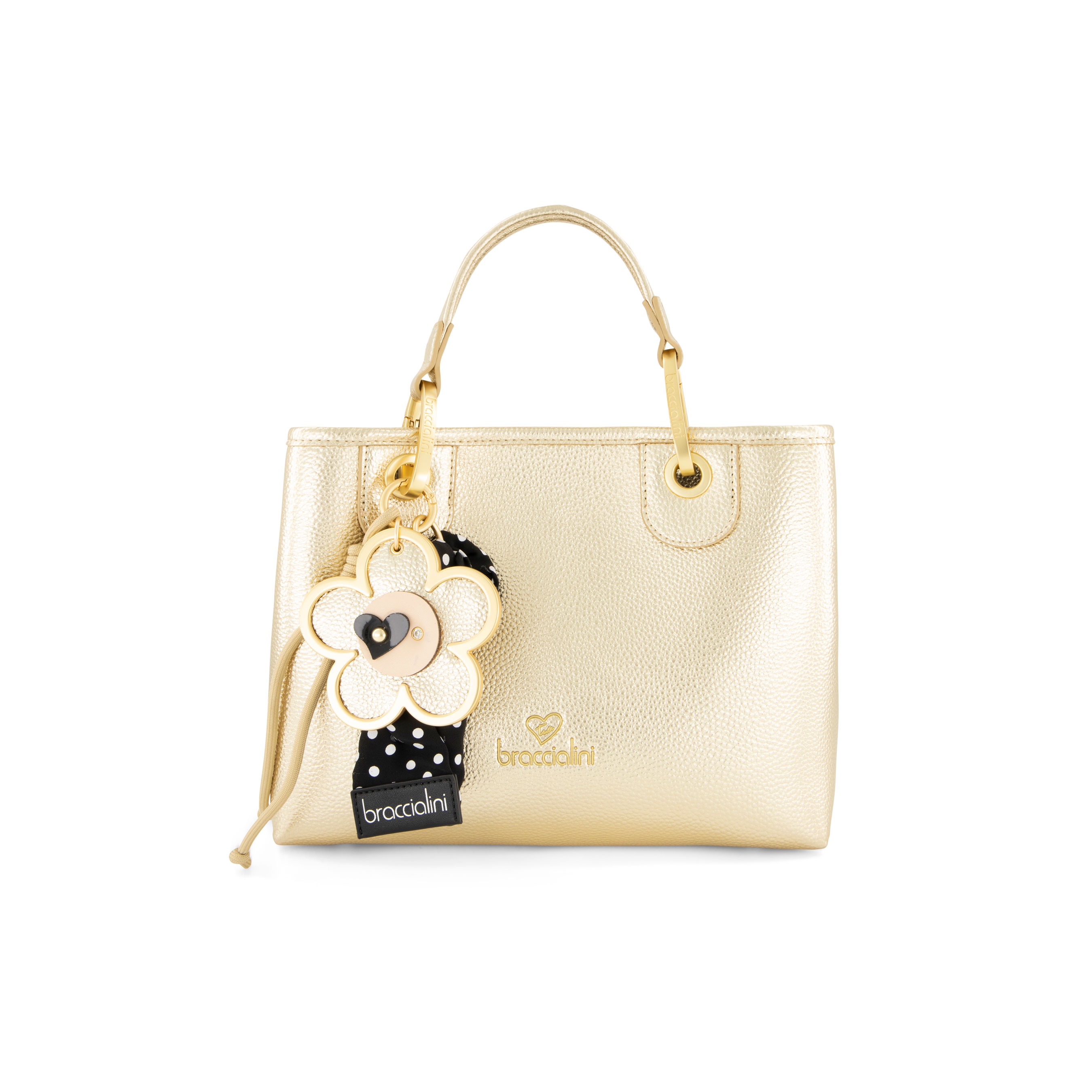 Beth Daisy Charm Medium Tote Bag – Metallic
