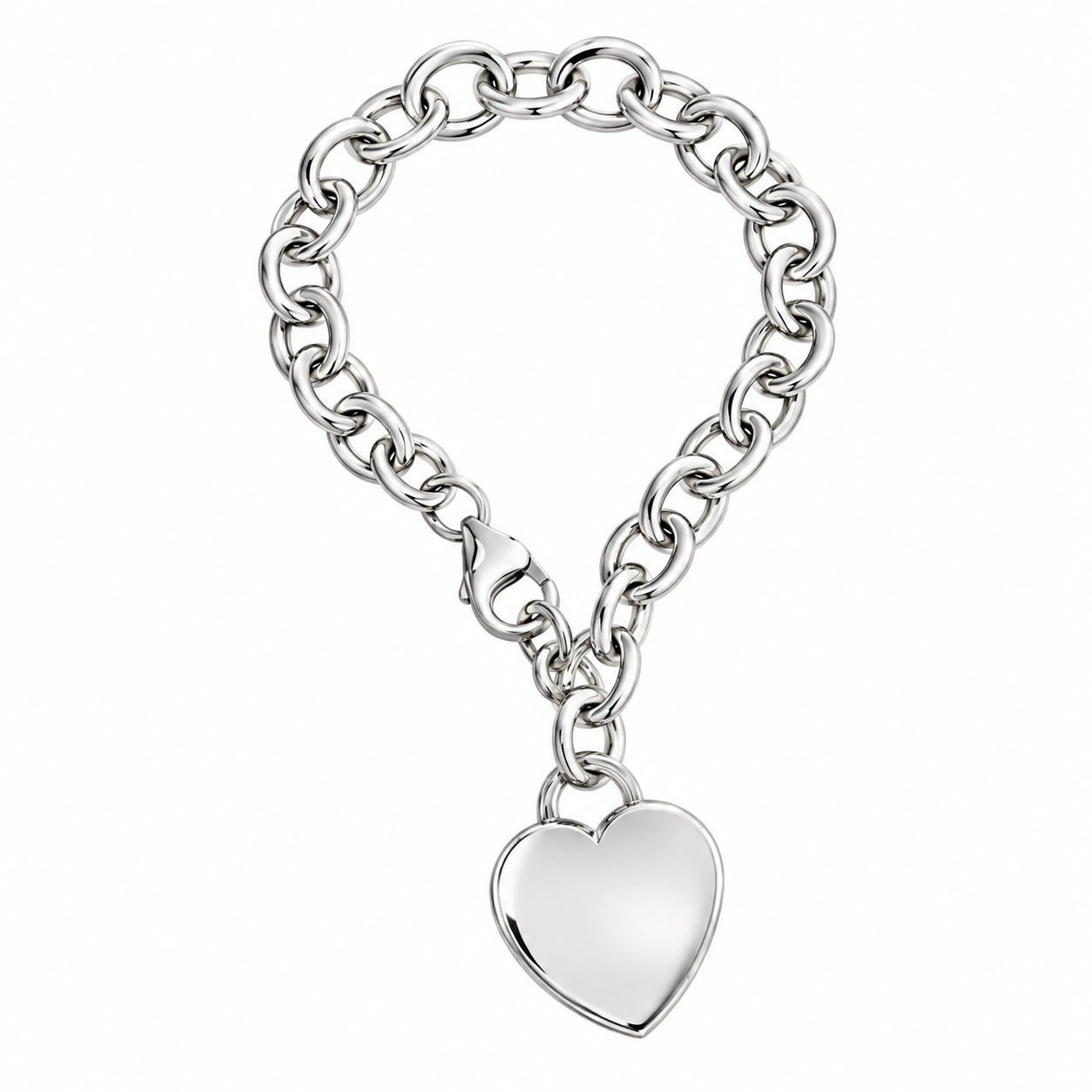 Silver Heart Lock Chain Bracelet - Everlove Collection
