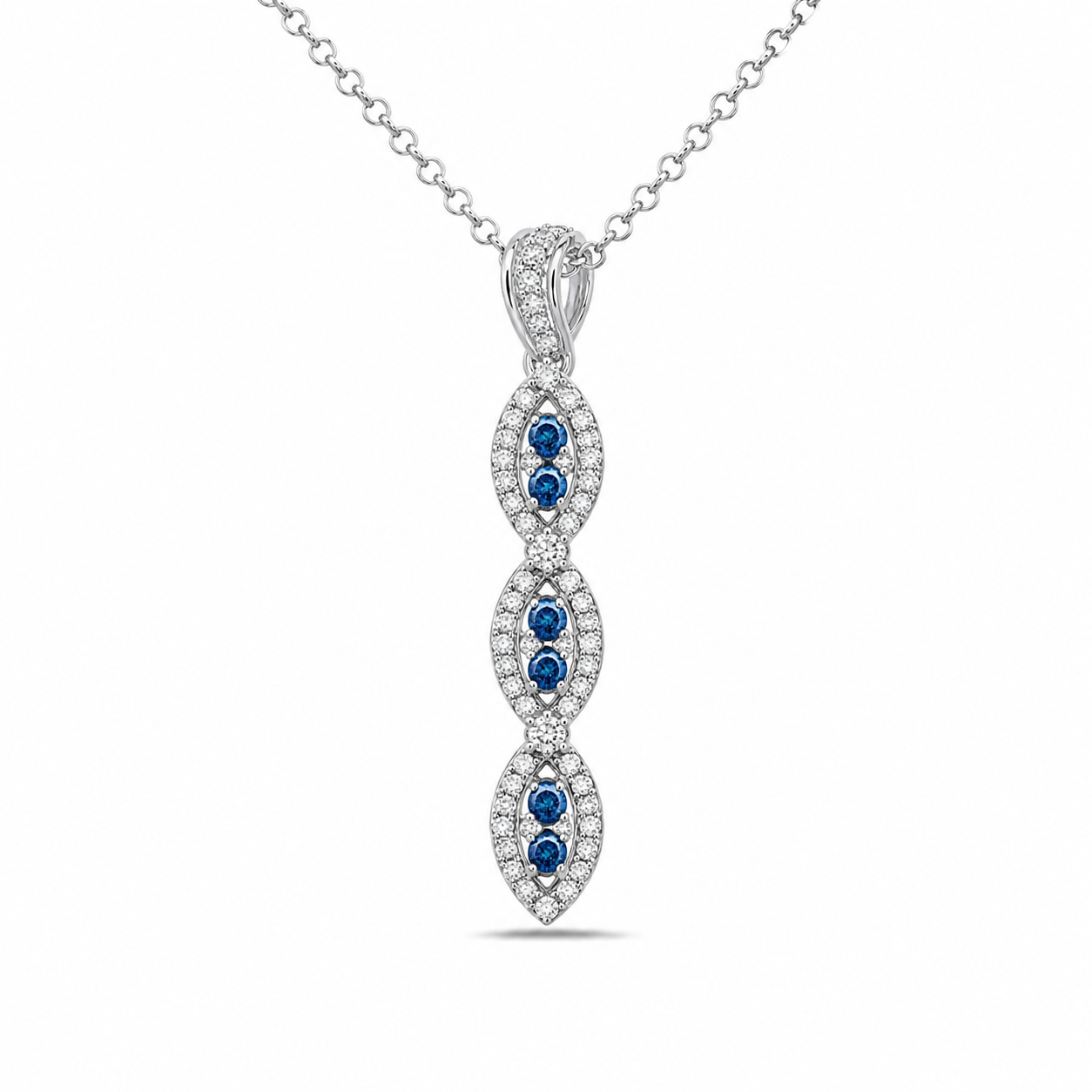 TruAmore Blue Serenique Diamond Cascade Pendant