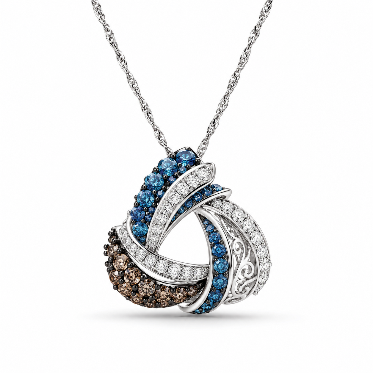 TruAmore Blue Ember Diamond Entwine Pendant