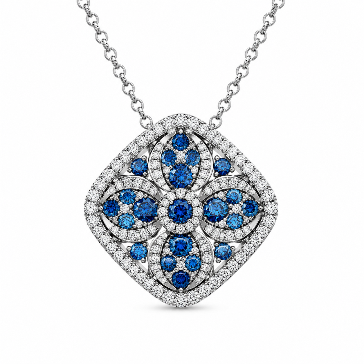 TruAmore Blue Aurelia Diamond Mosaic Pendant