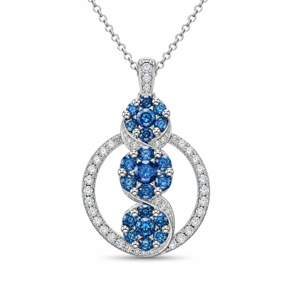 TruAmore Blue Virelia Diamond Orbit Pendant