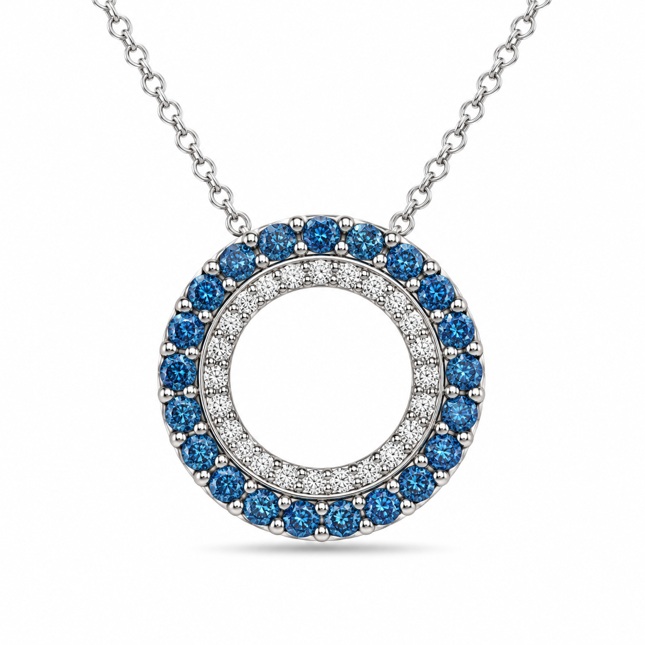 TruAmore Blue Evermore Diamond Circle Pendant