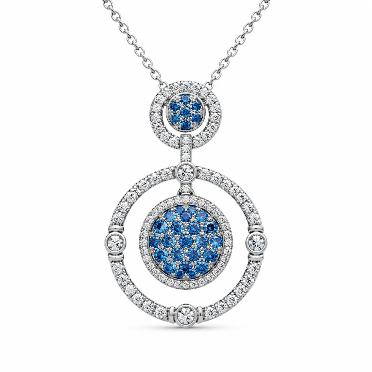 TruAmore Blue Celestial Diamond Orbit Pendant