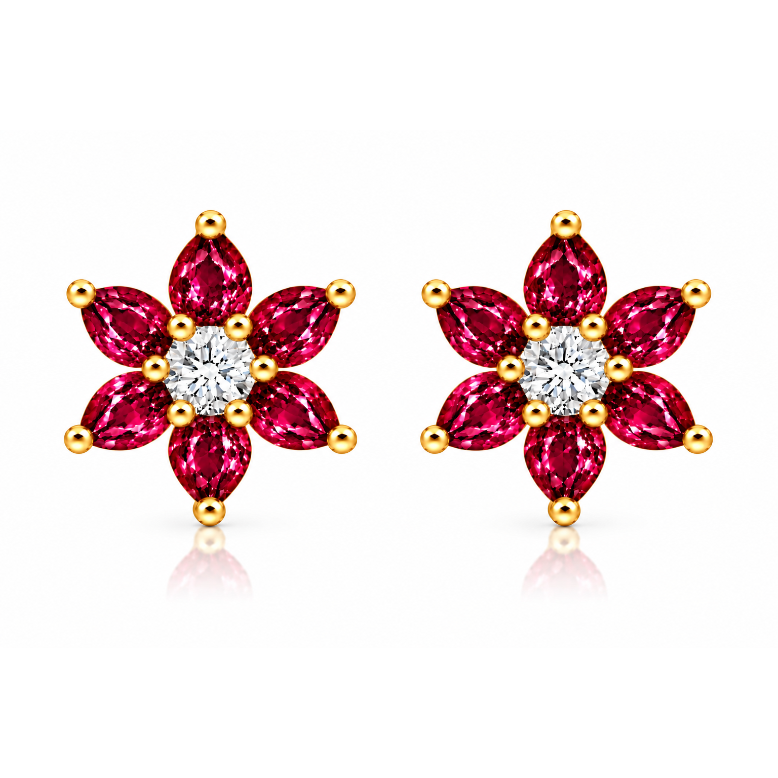 Kich Aura Celestial Bloom Floral Stud Earrings